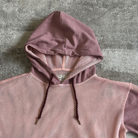 Kimes Ranch Hoodie Womens Medium Pink Western Sweatshirt Mesh Top & Sleeves - Picture 2 of 10